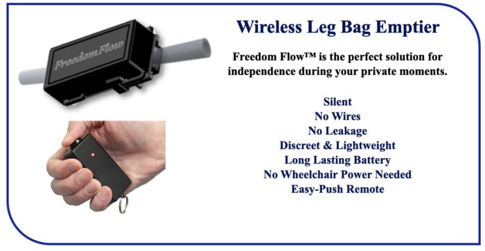 Freedom Flow wireless leg bag emptier
