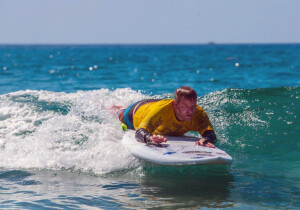 Island Inspired Adaptive Surf Board In Use 2