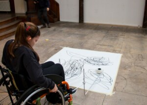 enayball being used on a wheelchair